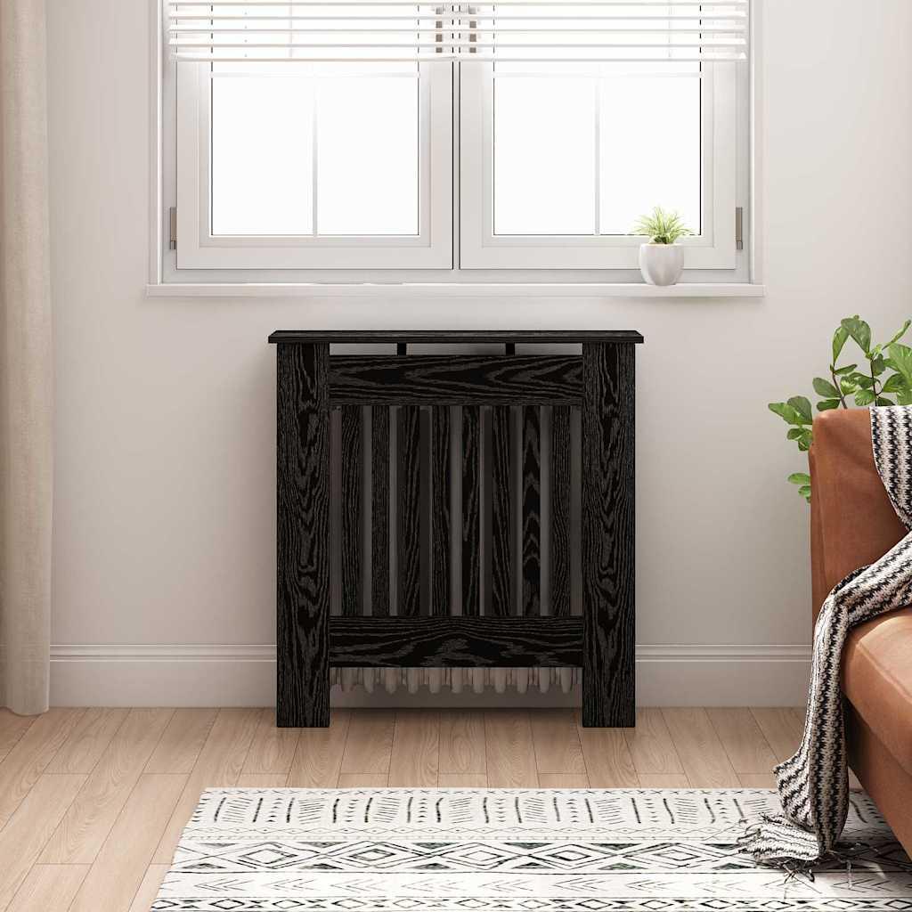 Radiatorcover Sort eg 78 x 19 x 81,5 cm Konstrueret træ billede