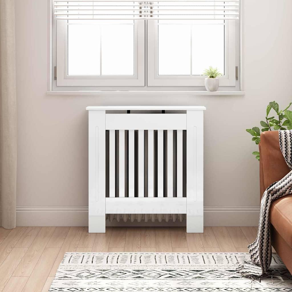 Radiatorcover Høj gloss hvid 78 x 19 x 81,5 cm Konstrueret træ billede
