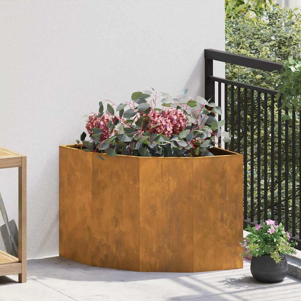 Hjørne Plantekasse Rusten 60 x 60 x 50 cm Forvitret stål