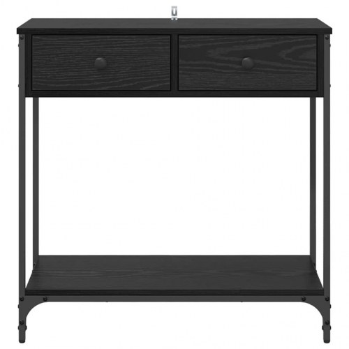Konsolbord med skuffer - sort eg, 75 × 34,5 × 75 cm i konstrueret træ