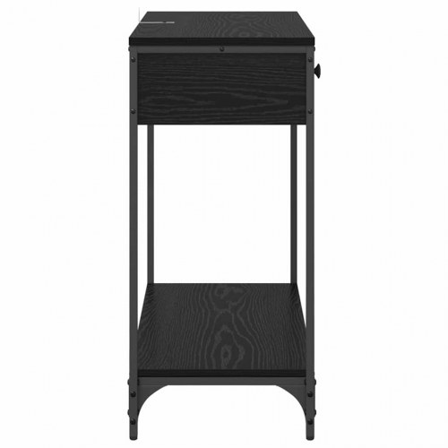 Konsolbord med skuffer - sort eg, 75 × 34,5 × 75 cm i konstrueret træ