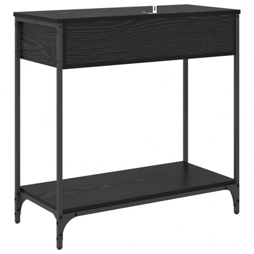 Konsolbord med skuffer - sort eg, 75 × 34,5 × 75 cm i konstrueret træ