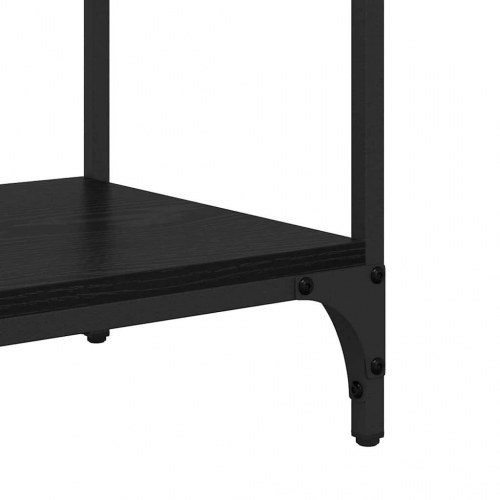 Konsolbord med skuffer - sort eg, 75 × 34,5 × 75 cm i konstrueret træ