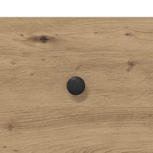 Konsolbord i artisan egetræ - 75 × 34,5 × 75 cm med skuffer og hylde