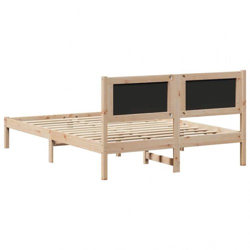Sengestel med hovedgærde 135 x 190 cm i massiv fyrretræ