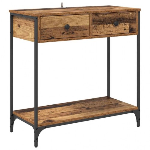 Konsolbord i gammelt trælook 75 × 34,5 × 75 cm - konstrueret træ, industriel stil