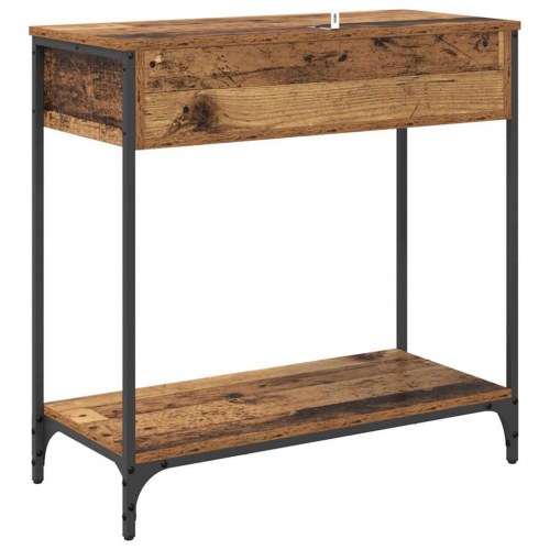 Konsolbord i gammelt trælook 75 × 34,5 × 75 cm - konstrueret træ, industriel stil