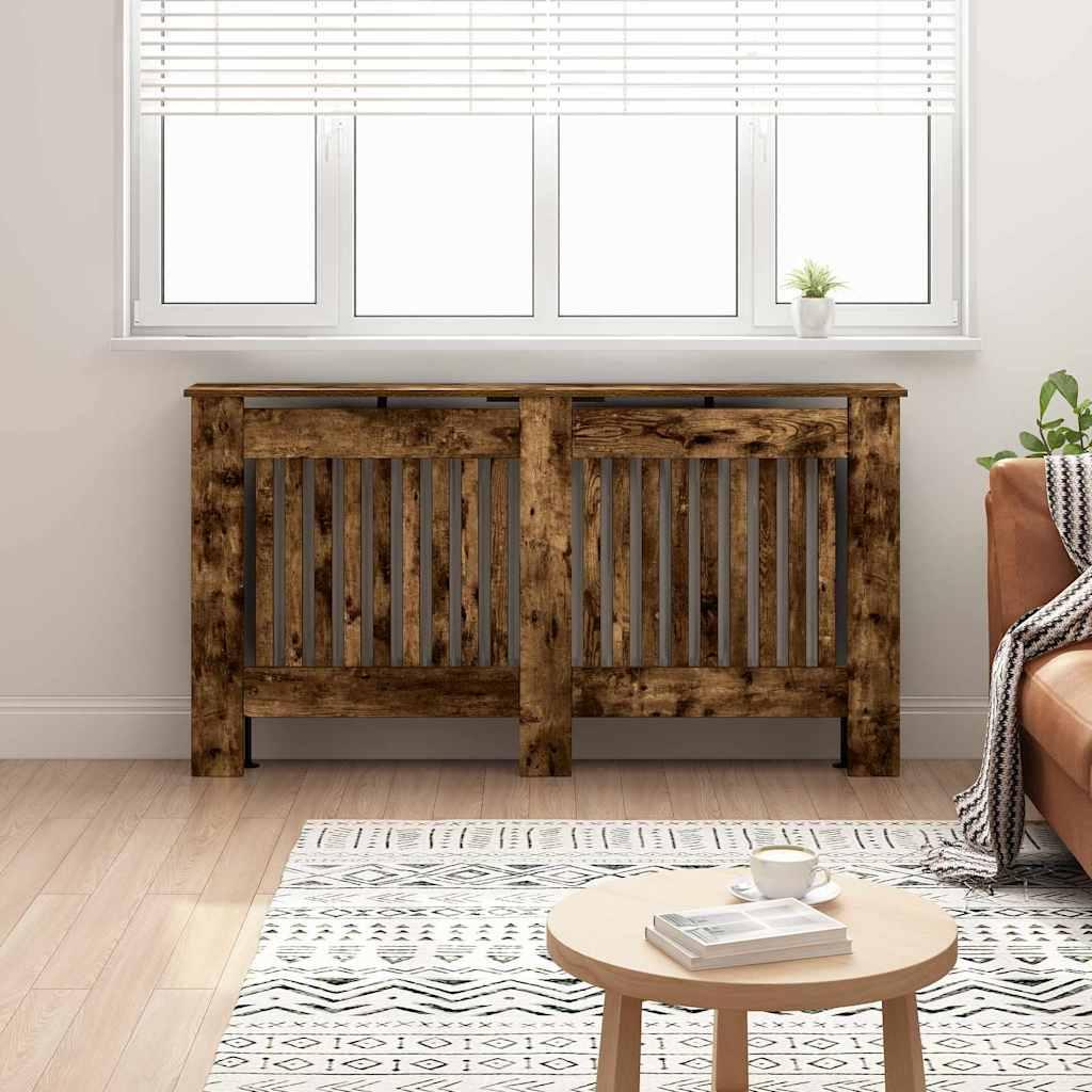 Radiatorcover Røget eg 152 x 19 x 81,5 cm Konstrueret træ billede