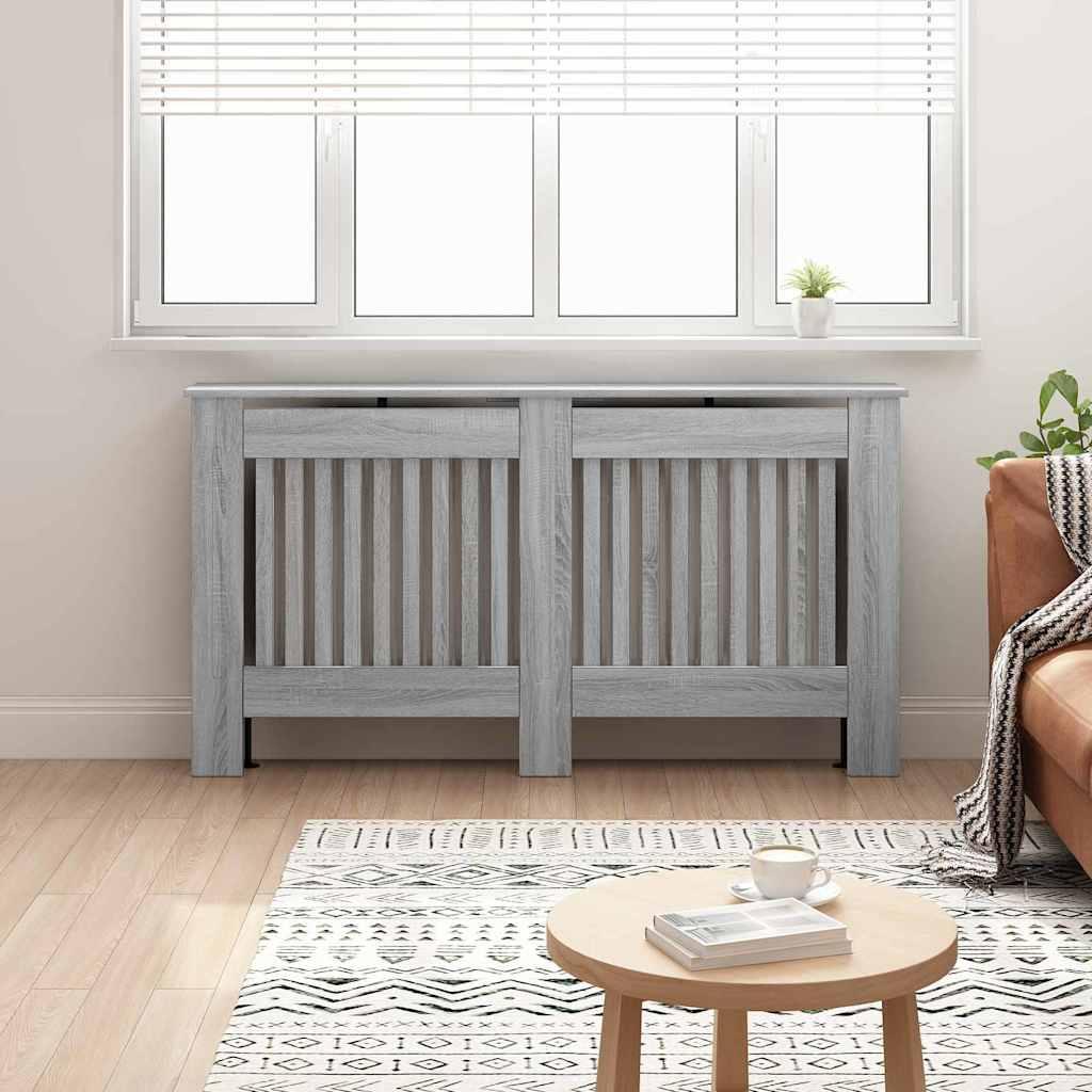Radiatorcover Grå Sonoma 152 x 19 x 81,5 cm Konstrueret træ billede