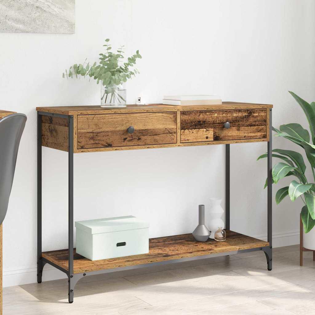 Konsolbord Gammelt træ 100 x 34,5 x 75 cm Konstrueret træ billede