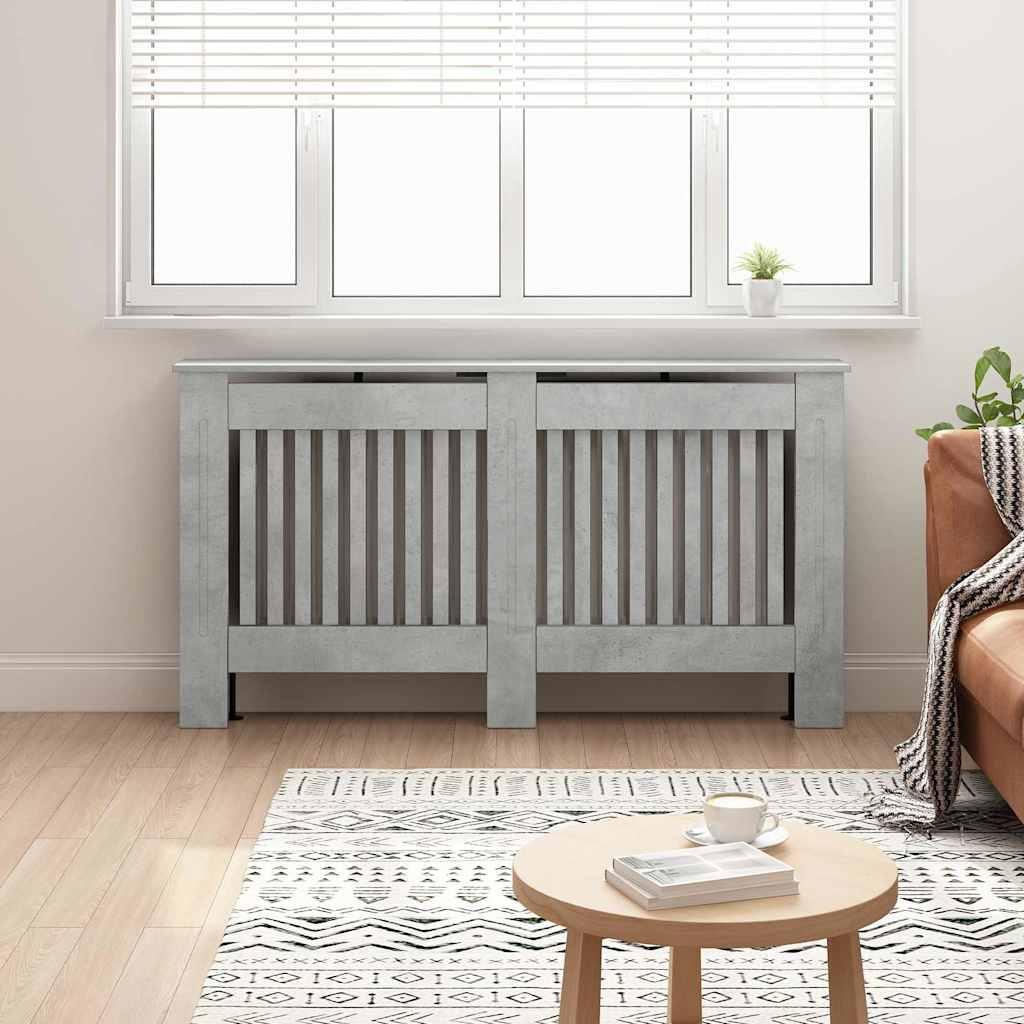 Radiatorcover Beton Grå 152 x 19 x 81,5 cm Konstrueret træ billede
