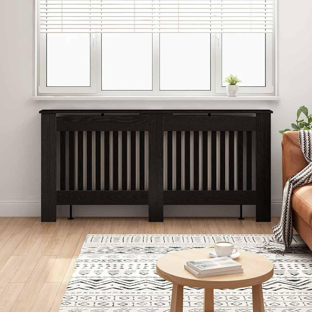 Radiatorcover Sort eg 172 x 19 x 81,5 cm Konstrueret træ billede