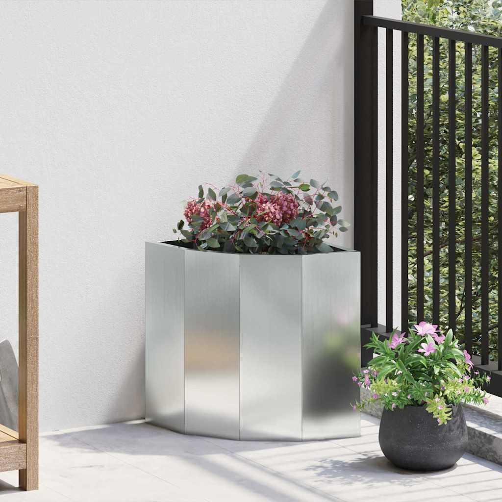 Hjørne Plantekasse Sølv 30 x 30 x 35 cm Galvaniseret stål billede