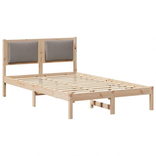 Sengestel med hovedgærde gråbrun 120 x 200 cm i massiv fyrretræ