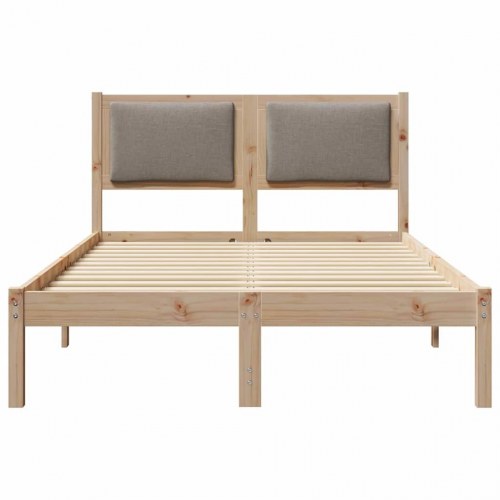 Sengestel med hovedgærde gråbrun 120 x 200 cm i massiv fyrretræ