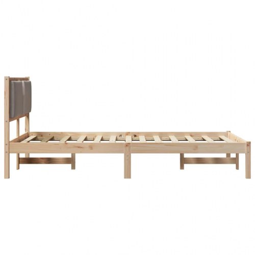 Sengestel med hovedgærde gråbrun 120 x 200 cm i massiv fyrretræ