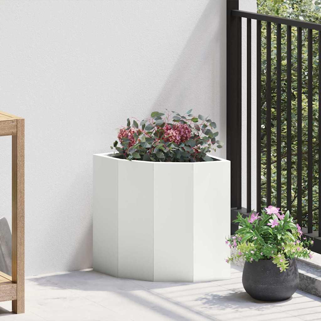 Hjørne Plantekasse Hvid 30 x 30 x 35 cm Stål billede