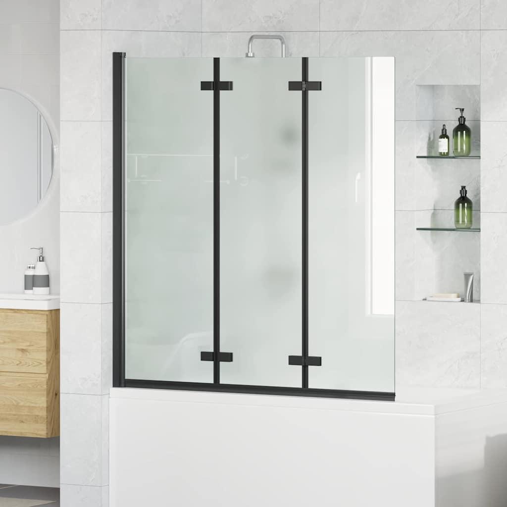 Bruser Indhegning Sort 130 x 138 cm ESG Glas og Aluminium billede