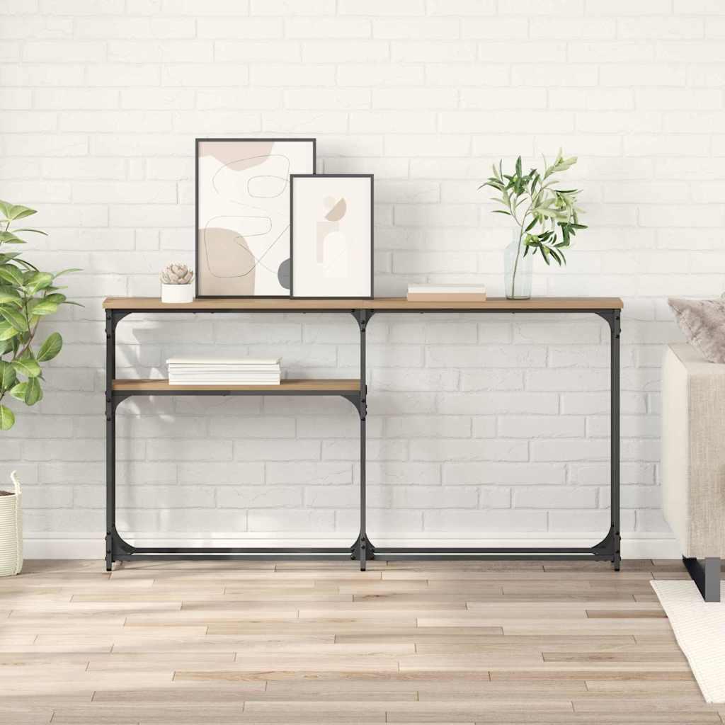 Konsolbord Artisan Egetræ 145 x 22,5 x 75 cm Konstrueret træ billede