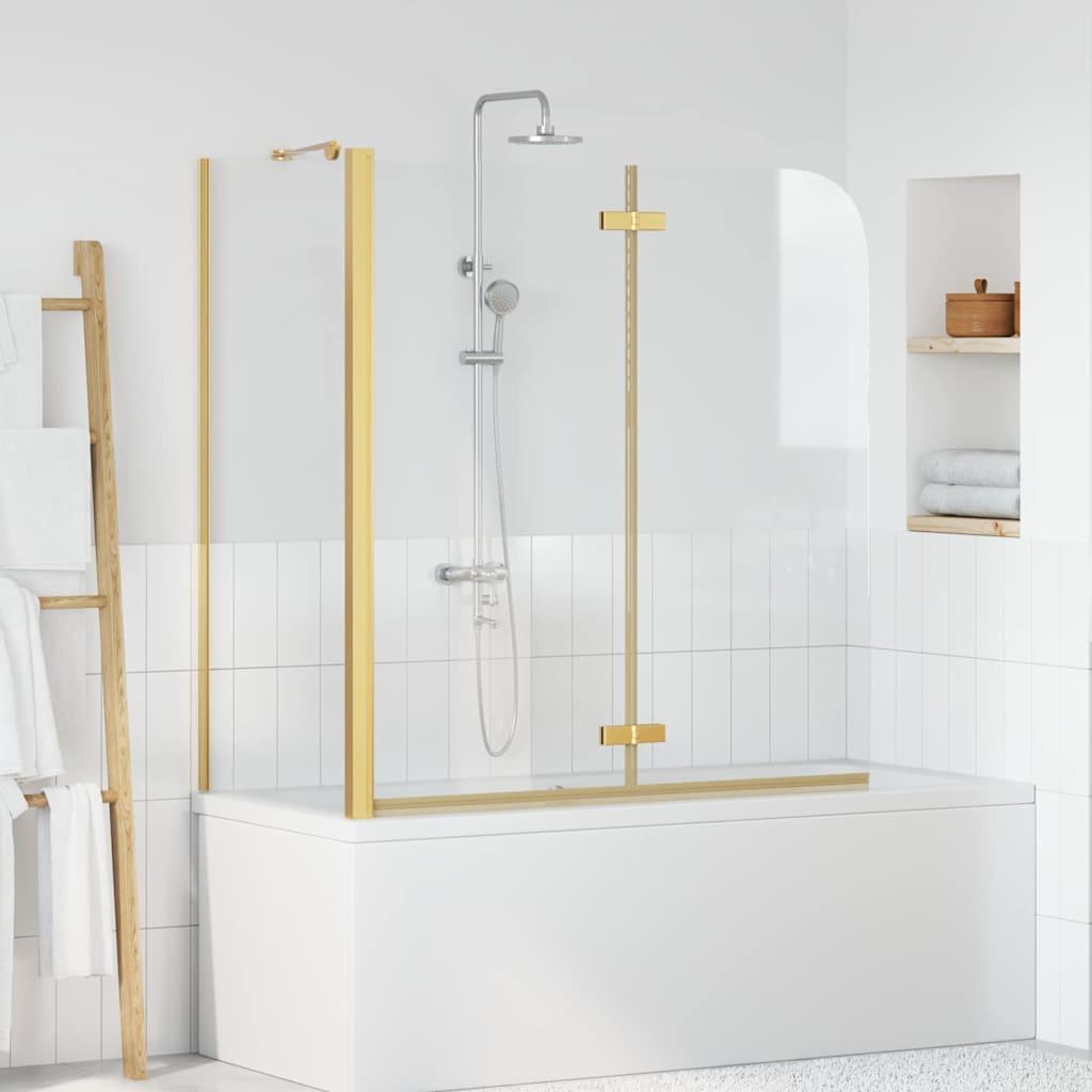 Bruser Indhegning Guld 120 x 68 x 130 cm ESG Glas og Aluminium billede
