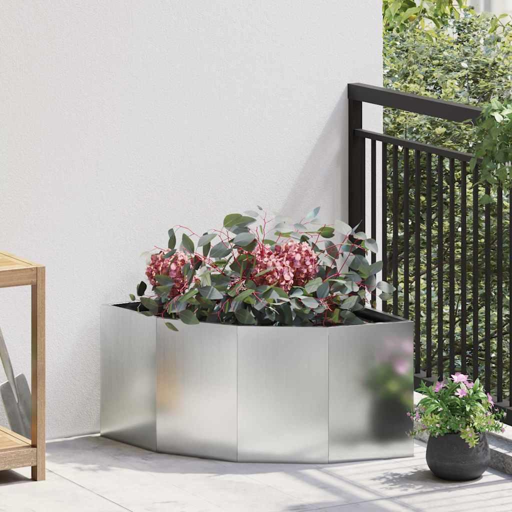 Hjørne Plantekasse Sølv 60 x 60 x 35 cm Galvaniseret stål billede