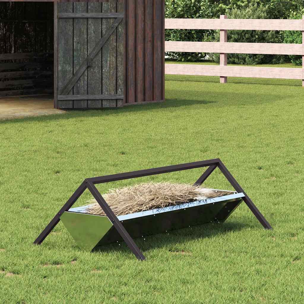 Fodertrug til husdyr Sølv 111 x 76 x 38 cm Galvaniseret stål billede