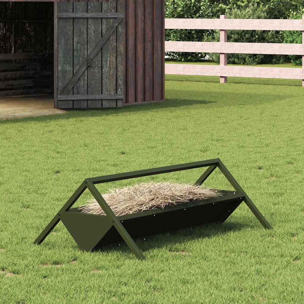 Fodertrug til husdyr Oliven grøn 111 x 76 x 38 cm billede