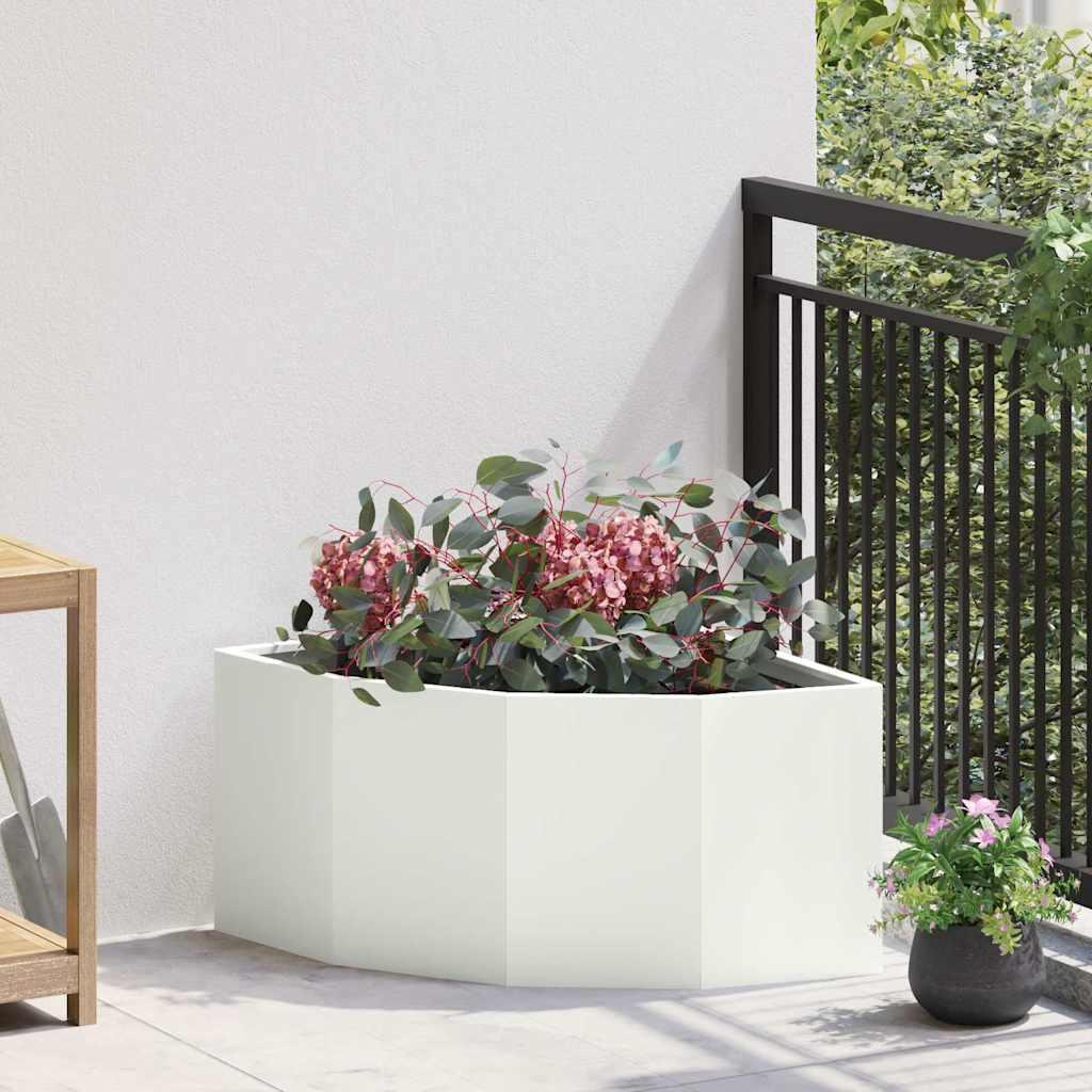 Hjørne Plantekasse Hvid 60 x 60 x 35 cm Stål billede