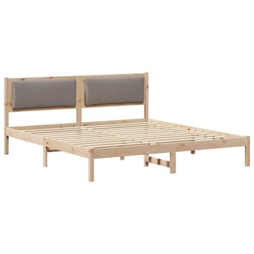 Sengestel med hovedgærde gråbrun 200 x 200 cm
