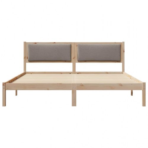 Sengestel med hovedgærde gråbrun 200 x 200 cm
