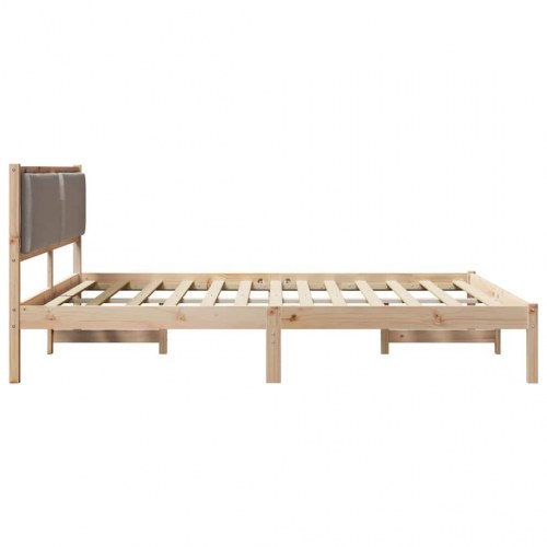 Sengestel med hovedgærde gråbrun 200 x 200 cm