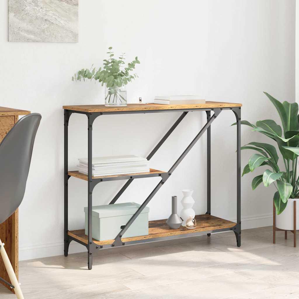 Konsolbord Gammelt træ 88,5 x 30 x 75 cm Konstrueret træ billede