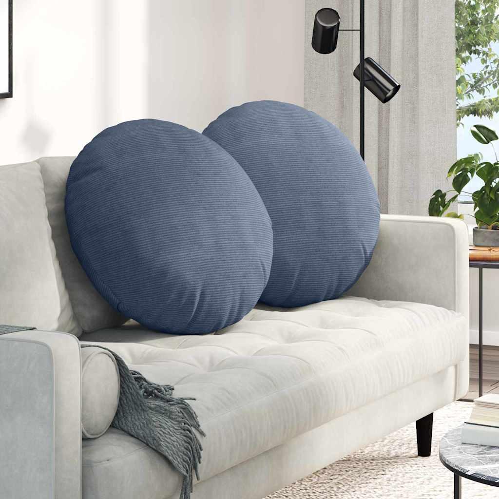 Sædepuder 2 stk Blå Ø 60 cm Velourstof billede