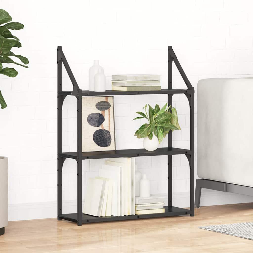 Væghylde med hylde Sort eg 60 x 21 x 78,5 cm Konstrueret træ billede