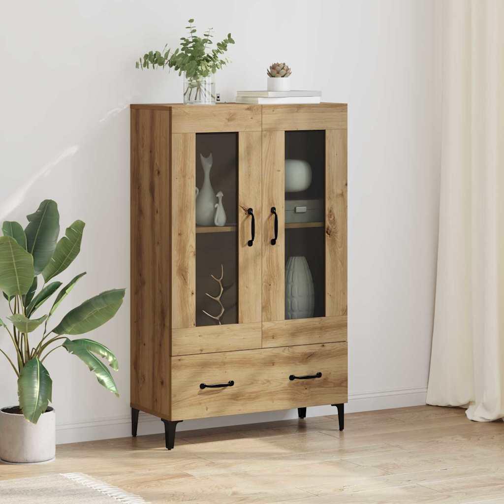 Highboard Artisan Egetræ 70 x 31 x 115 cm Ingeniørt træ og jern billede