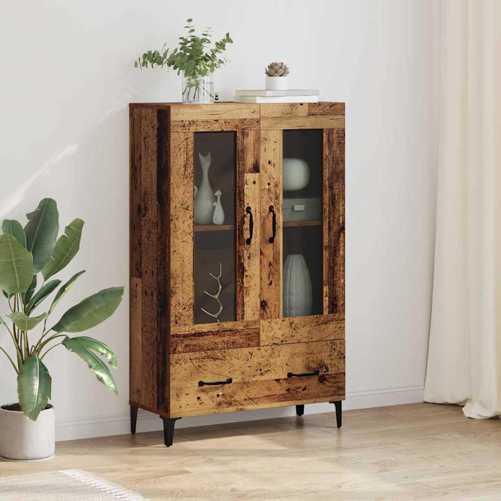 Highboard Gammelt træ 70 x 31 x 115 cm Ingeniørt træ og jern billede