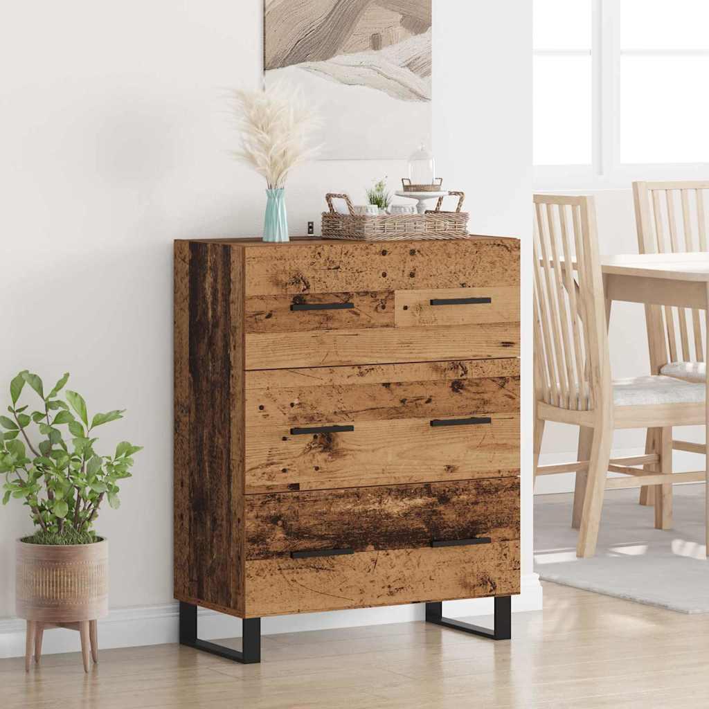Sidebord Gammelt træ 69,5 x 34 x 90 cm Ingeniørt træ og jern billede