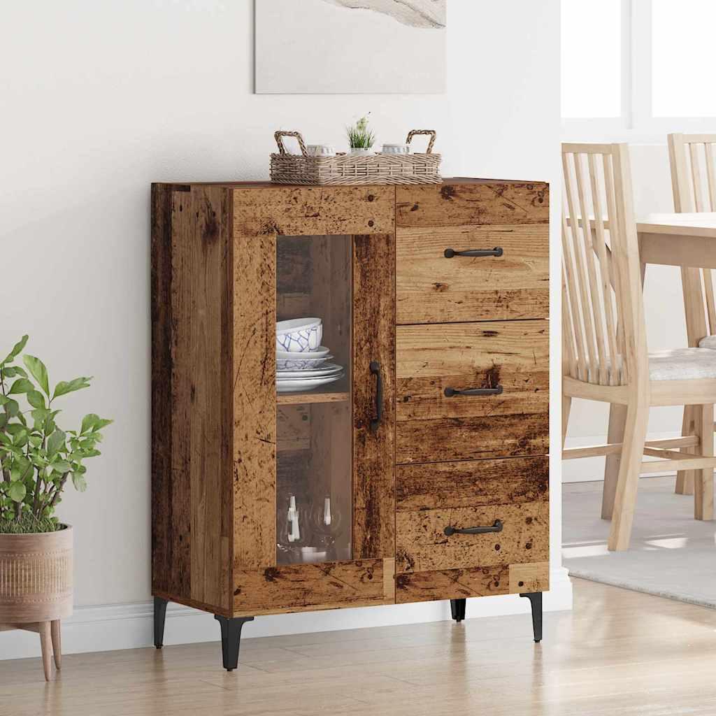 Sidebord Gammelt træ 69,5 x 34 x 90 cm Ingeniørt træ og jern billede