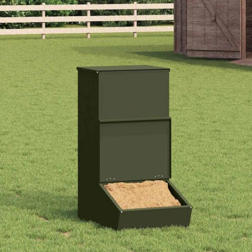 Svinefeeder Oliven grøn 55 x 51 x 91.5 cm Koldvalset Stål