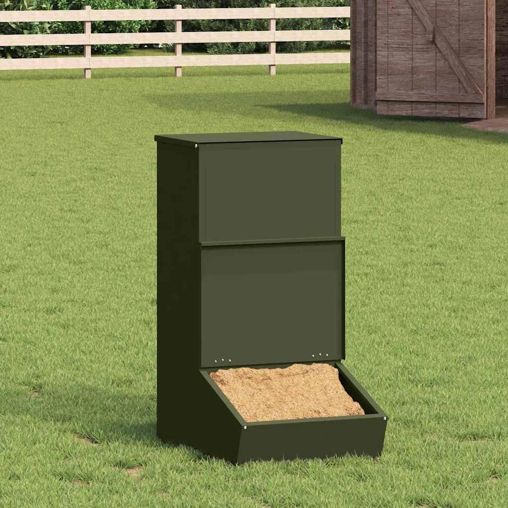 Svinefeeder Oliven grøn 55 x 51 x 91.5 cm Koldvalset Stål