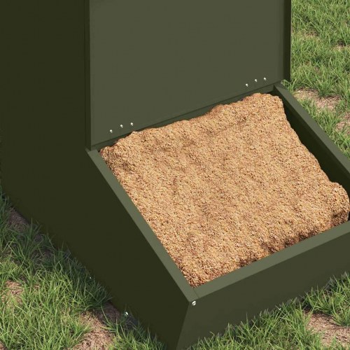 Svinefeeder Oliven grøn 55 x 51 x 91.5 cm Koldvalset Stål
