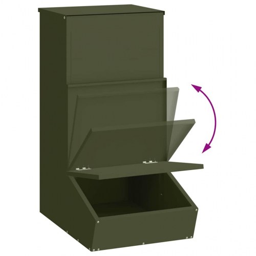 Svinefeeder Oliven grøn 55 x 51 x 91.5 cm Koldvalset Stål