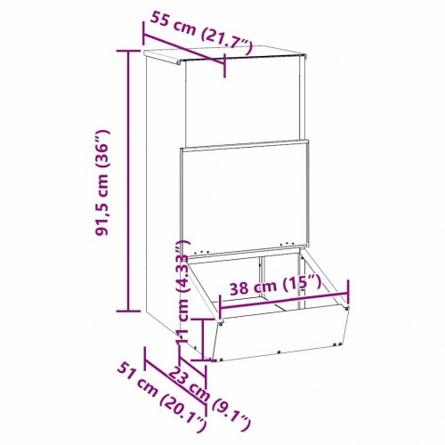 Svinefeeder Oliven grøn 55 x 51 x 91.5 cm Koldvalset Stål