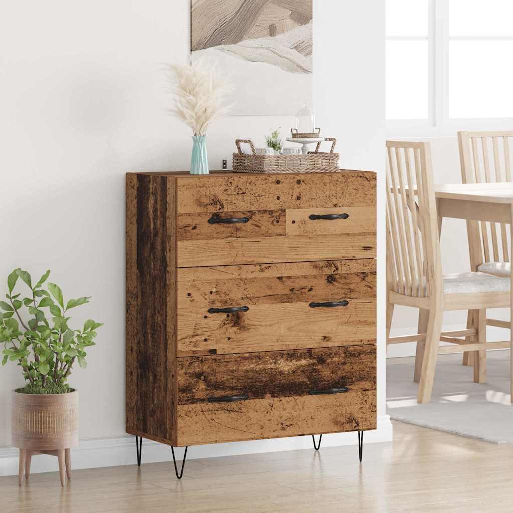 Sidebord Gammelt træ 69,5 x 34 x 90 cm Ingeniørt træ og jern billede
