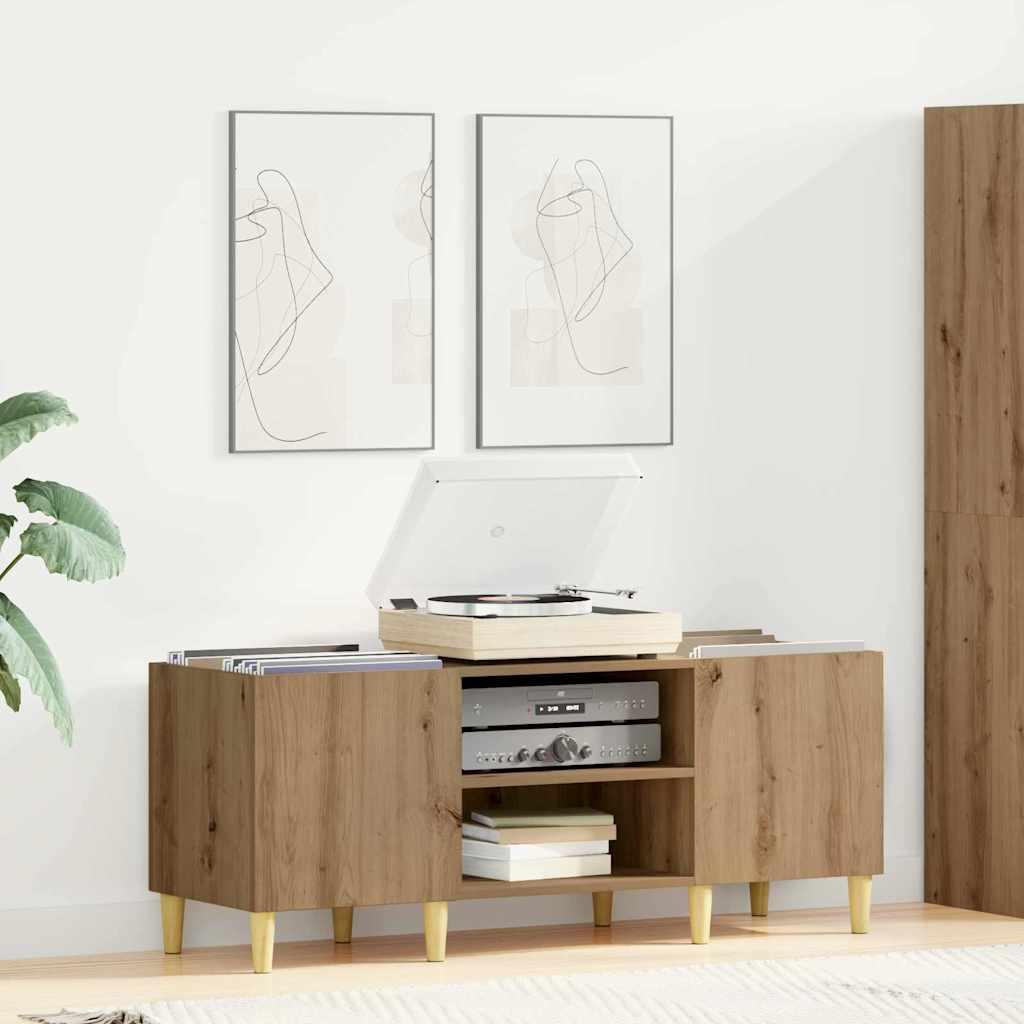 Pladeskab Artisan Egetræ 121 x 38 x 48 cm Konstrueret træ billede