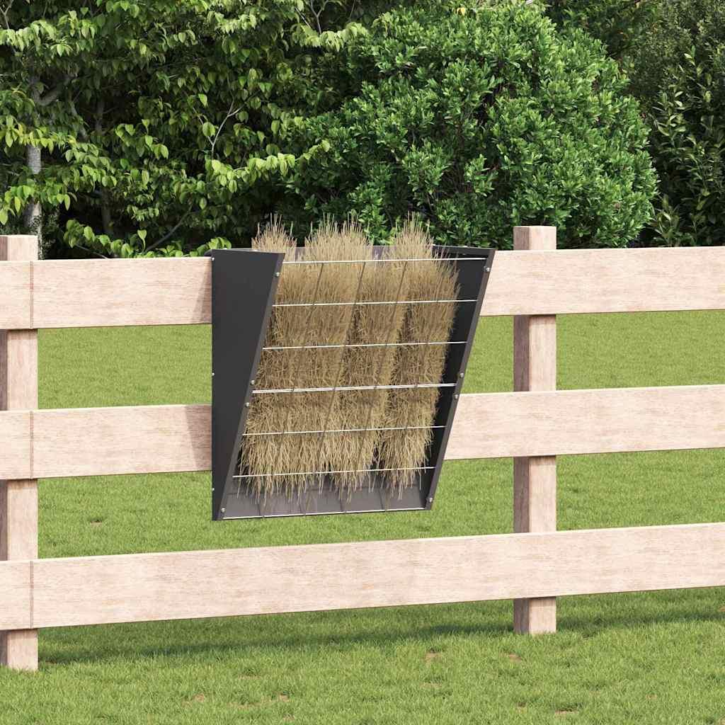 Hængende Hø Foderhus Sort 61 x 33 x 66 cm Koldvalset Stål billede