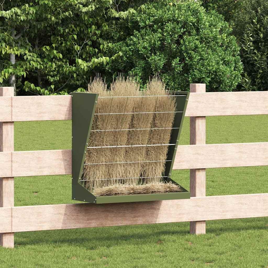 Hø Foder Oliven grøn 71 x 33 x 70 cm Koldvalset Stål billede