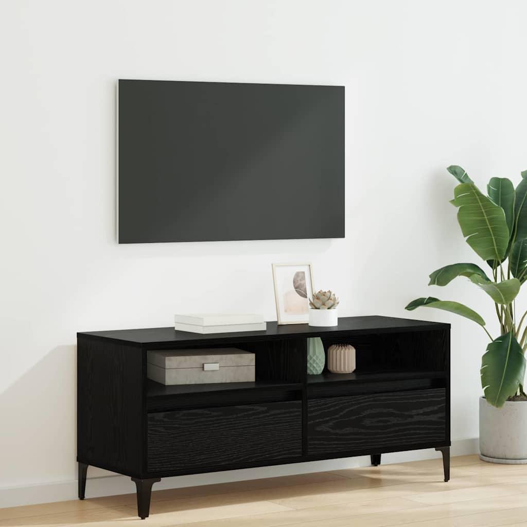 TV-skab Sort eg 100 x 34,5 x 44,5 cm Ingeniørt træ og jern billede