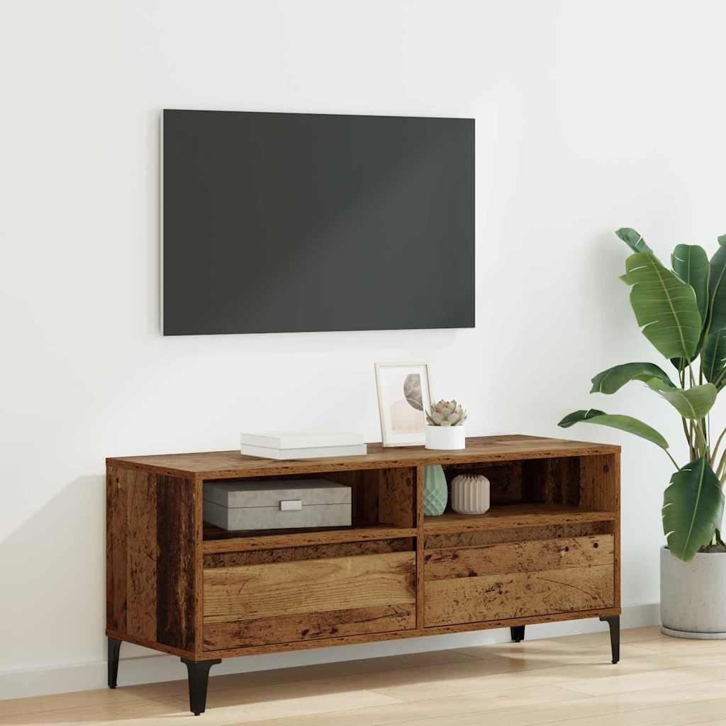 TV-skab Gammelt træ 100 x 34,5 x 44,5 cm Ingeniørt træ og jern billede