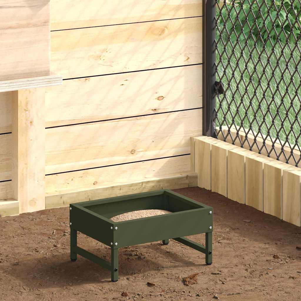 Fuglefoder Oliven grøn 80 x 28 x 13.5 cm Koldvalset Stål billede